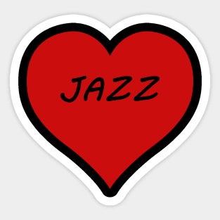 Retro Jazz Lover Heart Design Sticker